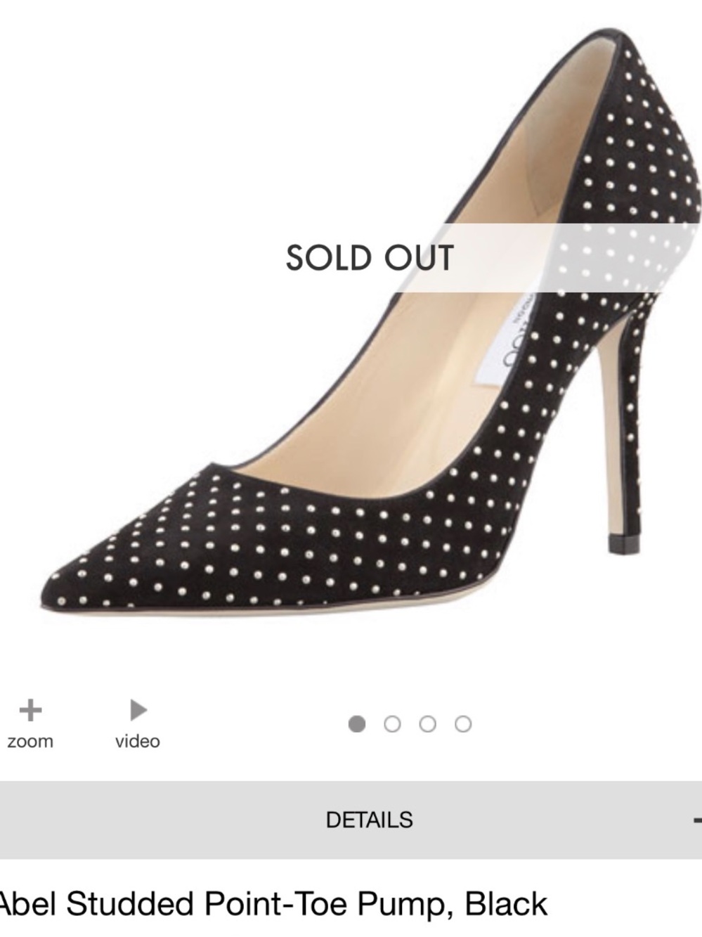 Jimmy Choo Black Studded Embellished  Pump